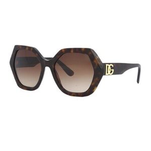 New Authentic Dolce & Gabbana DG4406 502/13 Gradient Brown Hexagonal Sunglasses